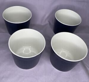 Crofton Navy Porcelain Dessert Cups Bowls No spoons included (Set of 4)
